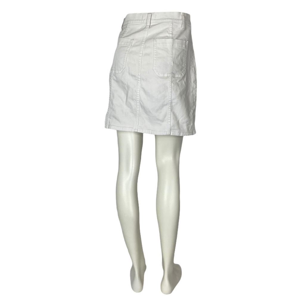 Madewell Patch Pockets Button Front Denim Skirt 26 - image 2